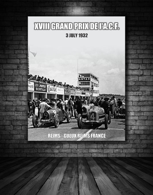 French Grand Prix 1932 Vintage Poster