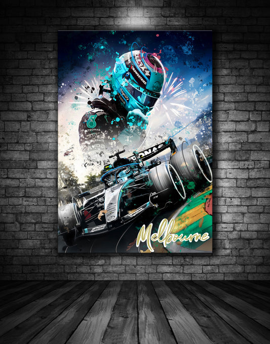 GEORGE RUSSELL AUSTRALIAN GRAND PRIX WINNER PAINTING