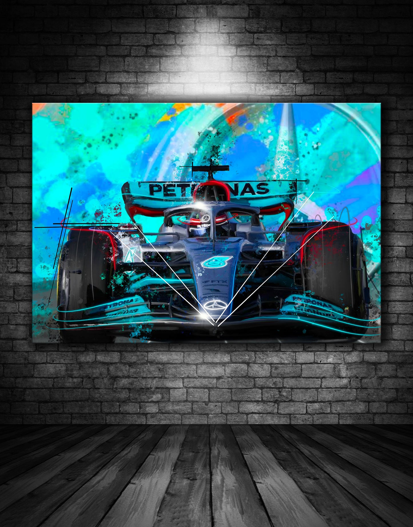 George Russell Mercedes Petronas Graffiti Painting