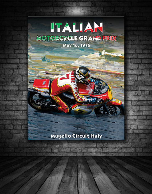 Italian Motorcycle Grand Prix 1976 Vintage Poster