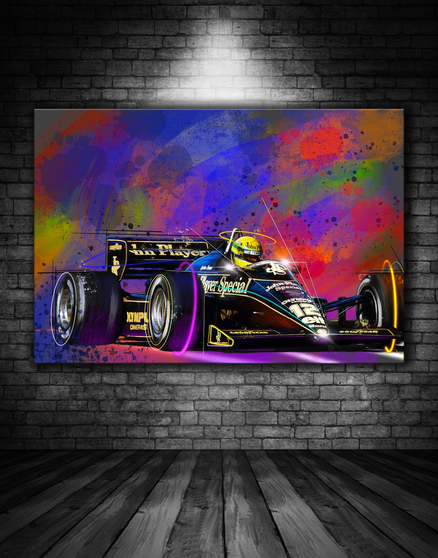 JPS Lotus Ayrton Senna Formula One Graffiti Painting