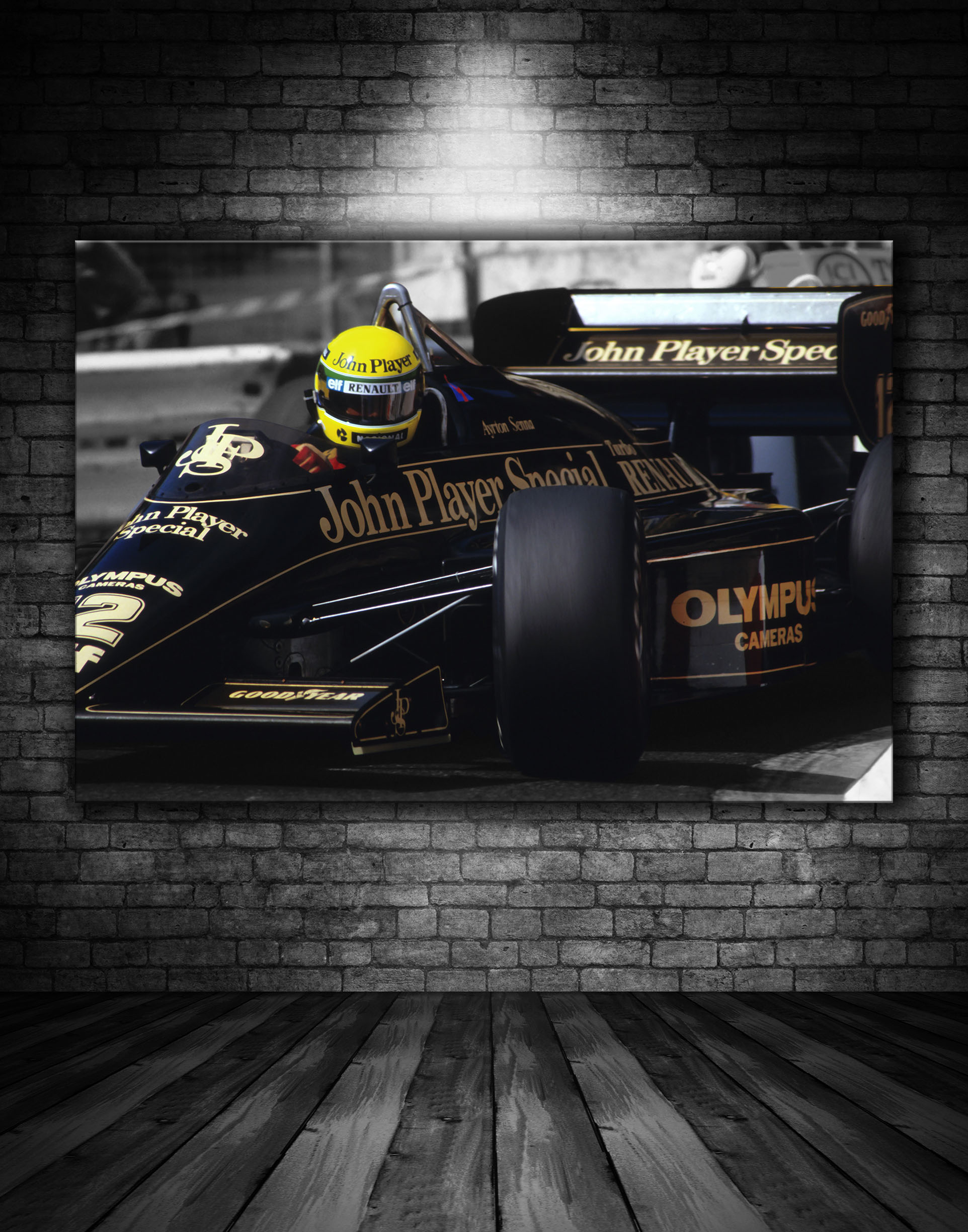 Affiche GP Monaco 1985 Ayrton Senna JPS Lotus 97T - Print 24x16 Pouces, Satin