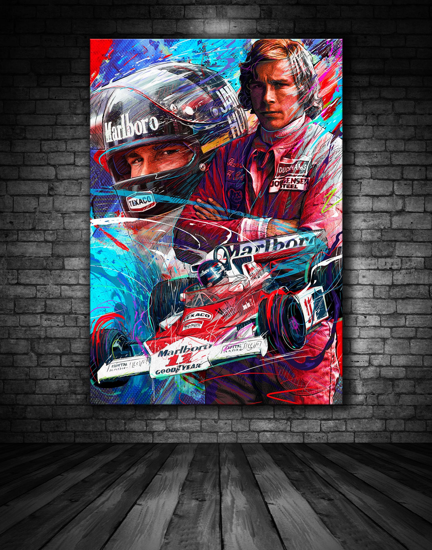 James Hunt World Champion Graffiti Painting