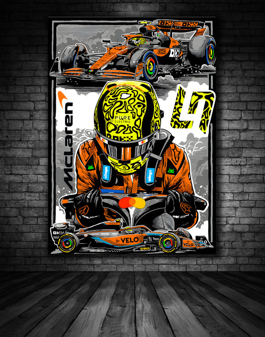LANDO NORRIS MCLAREN F1 BLACK EDITION PRINT