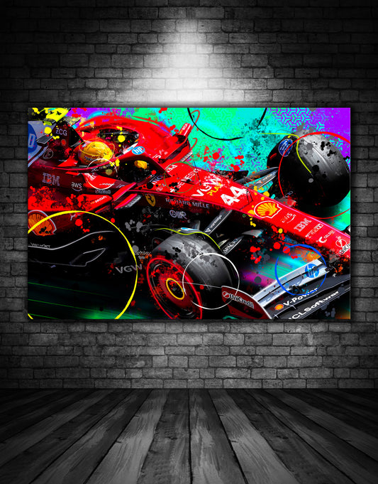 LEWEIS HAMILTON 44 FERRARI PAINTING