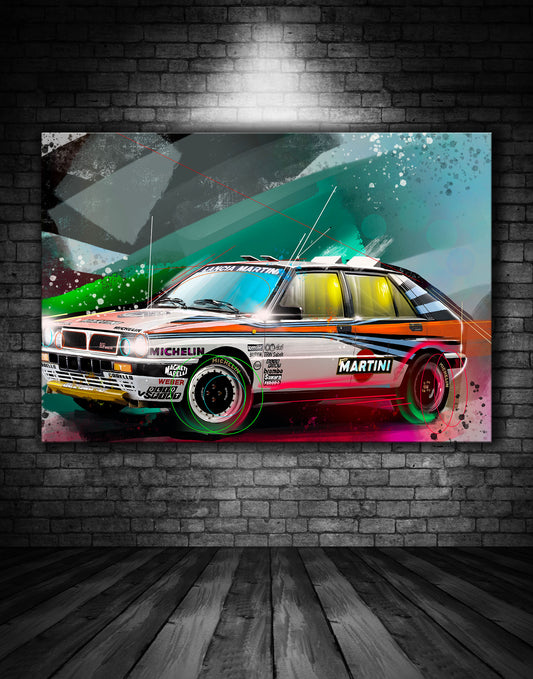 Lancia Delta HF Integrale Martini Rally Car Graffiti Painting