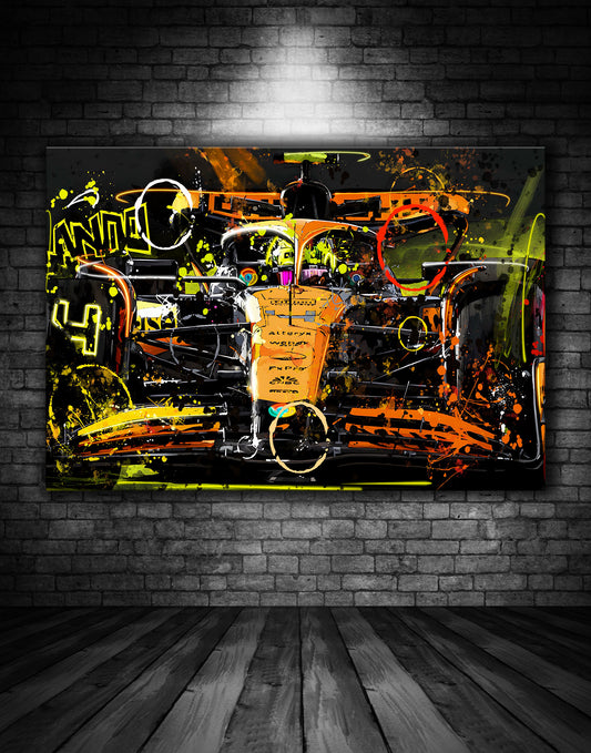 Lando Norris Mclaren Splash Art Graffiti Painting