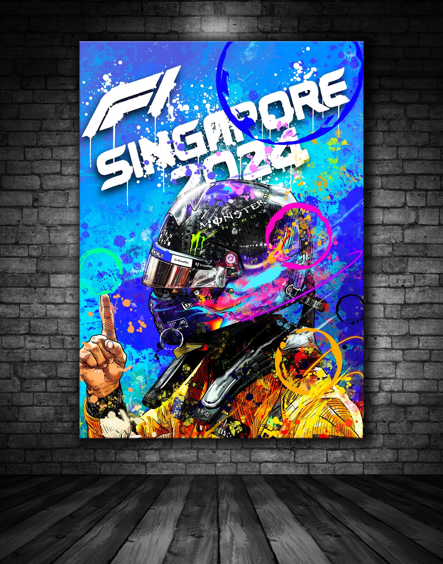 Lando Norris Singapore 2024 Graffiti Painting