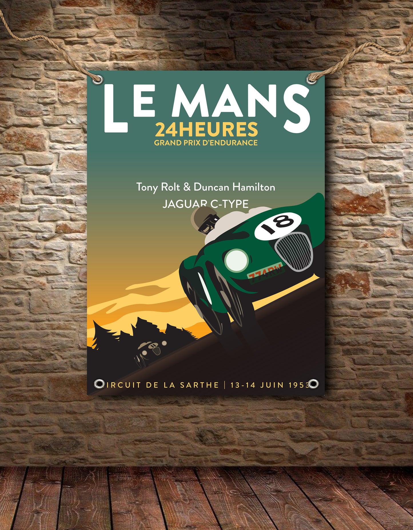 Le Mans 1953 C Type Jaguar Banner