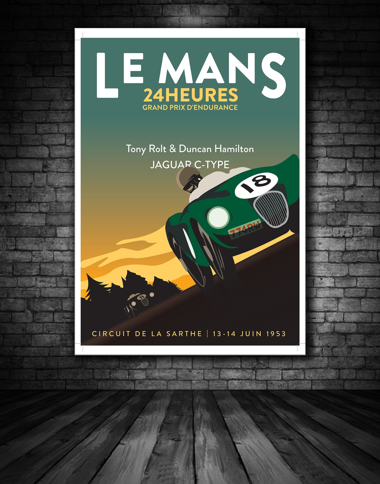 Le Mans 1953 C Type Jaguar Poster