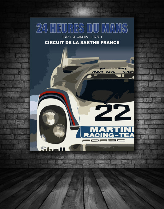 Le Mans 1971 Martini Porsche Vintage Poster