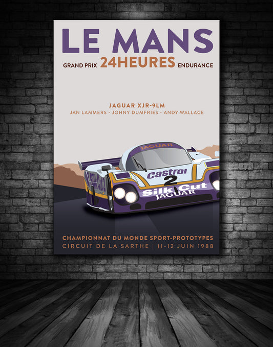 Le Mans 1988 Silc Cut Jaguar Poster