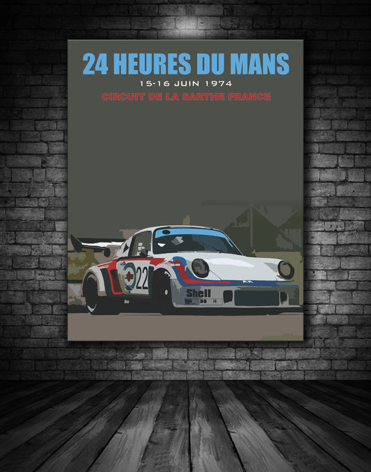 Le Mans 24 Hours 1974 Vintage Poster