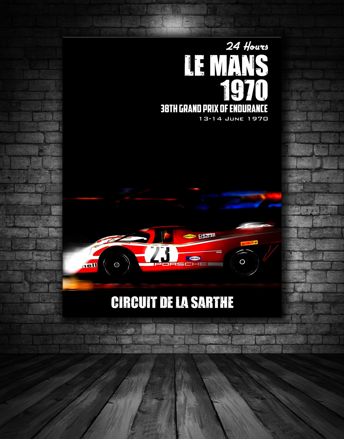 Le Mnas 24 Hours 1970 Porsche 917 Team Austria Vintage Poster