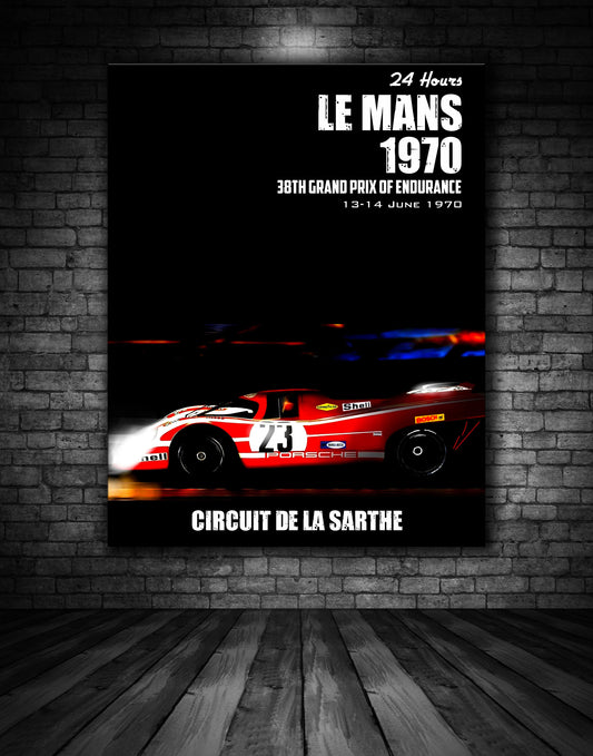 Le Mnas 24 Hours 1970 Porsche 917 Team Austria Vintage Poster