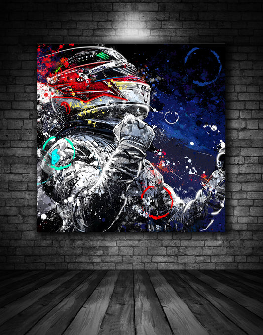 Lewis Hamilton Celebration Graffit Painting