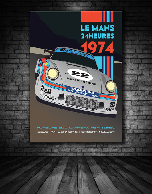 Martini Porsche RSR 1974 Le Mans Poster