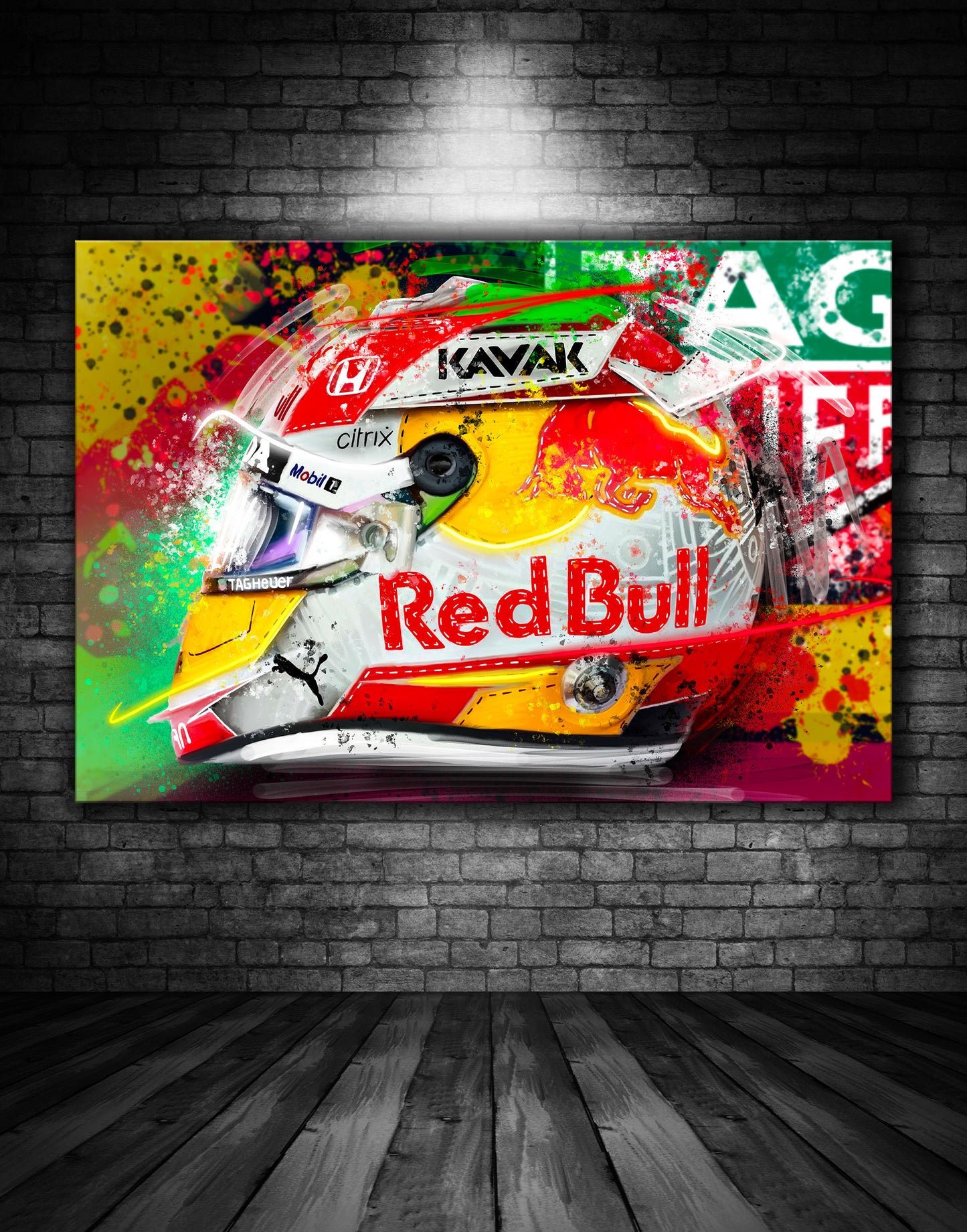 Max Verstappen Red Bull F1 Helmet Graffiti Painting