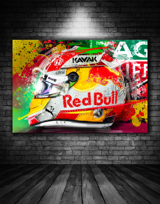 Max Verstappen Red Bull F1 Helmet Graffiti Painting