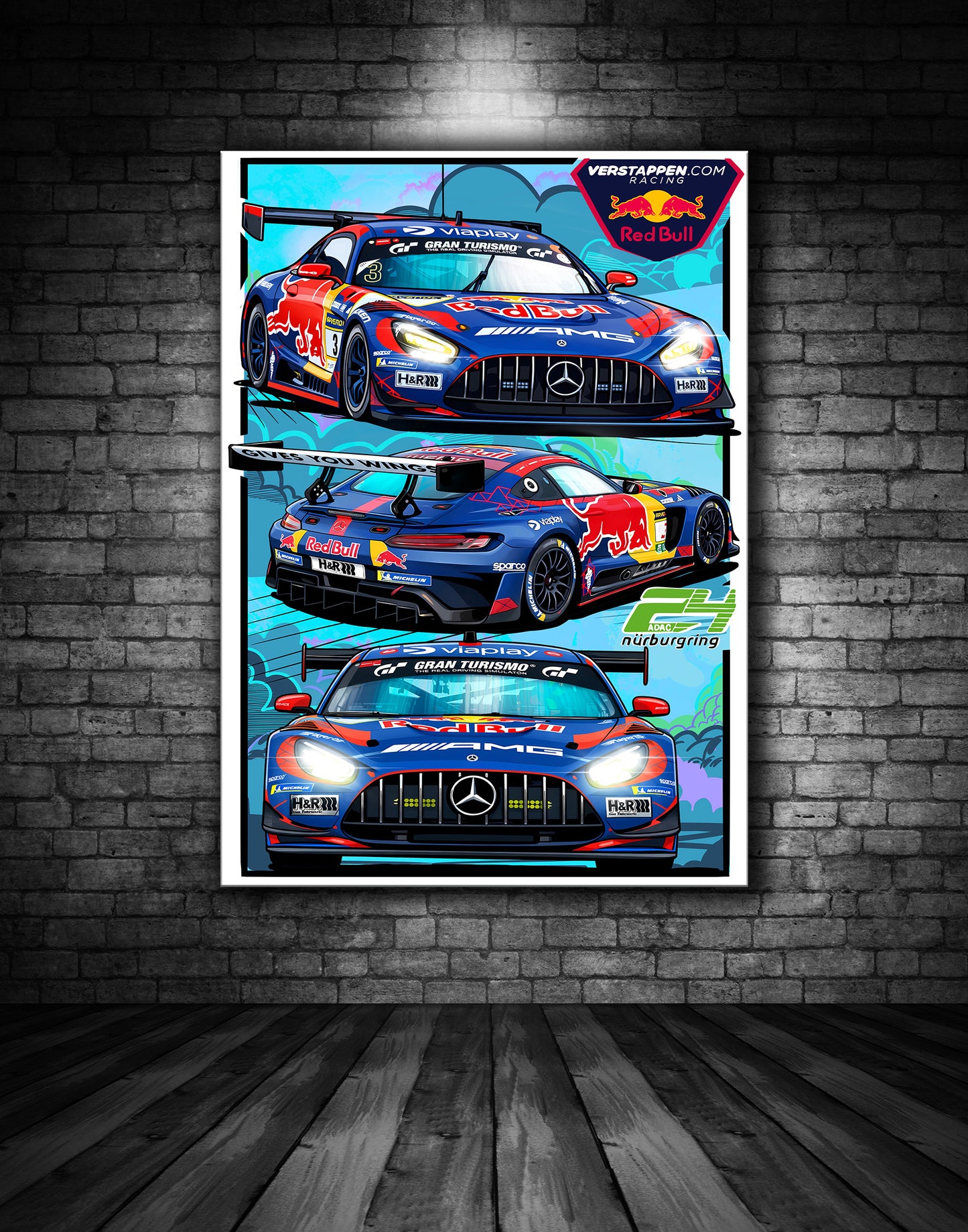 Mercedes AMG GT3 Red Bull Nurburgring Print