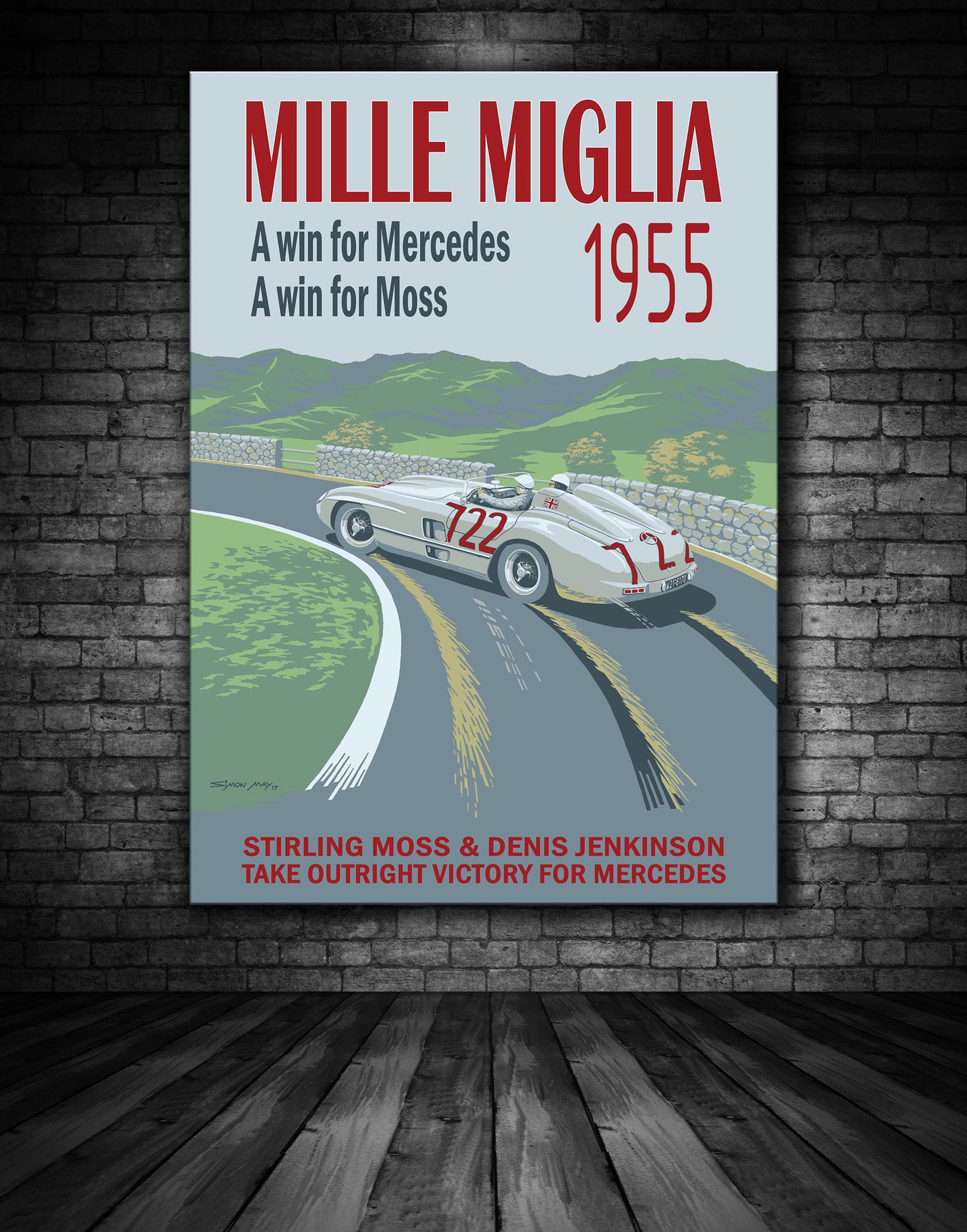 Mercedes Mille Miglia 1955 Poster