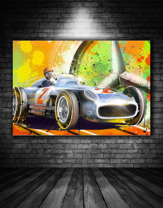 Mercedes W196  Juan Fangio Graffiti Painting