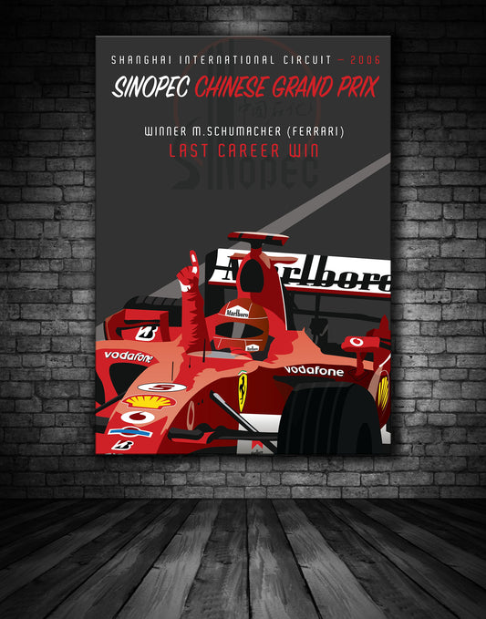 Michael Schumacher China Victory Poster