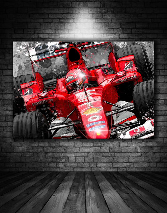 Michael Schumacher Ferrari F1 Graffiti Painting