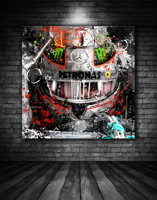 Michael Schumacher Mercedes F1 Graffiti Painting