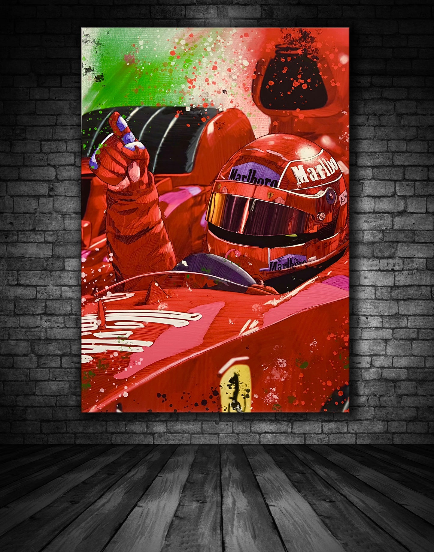 Michael Schumacher Victory Graffiti Painting