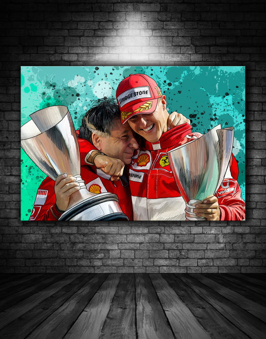 Michael Schumacher & Jean Todt Ferrari Victory Graffiti Painting