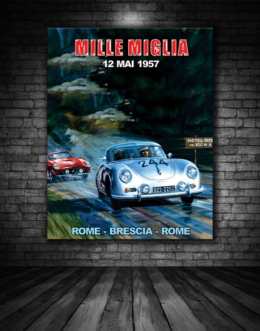 Mille Miglia 1957 Vintage Poster