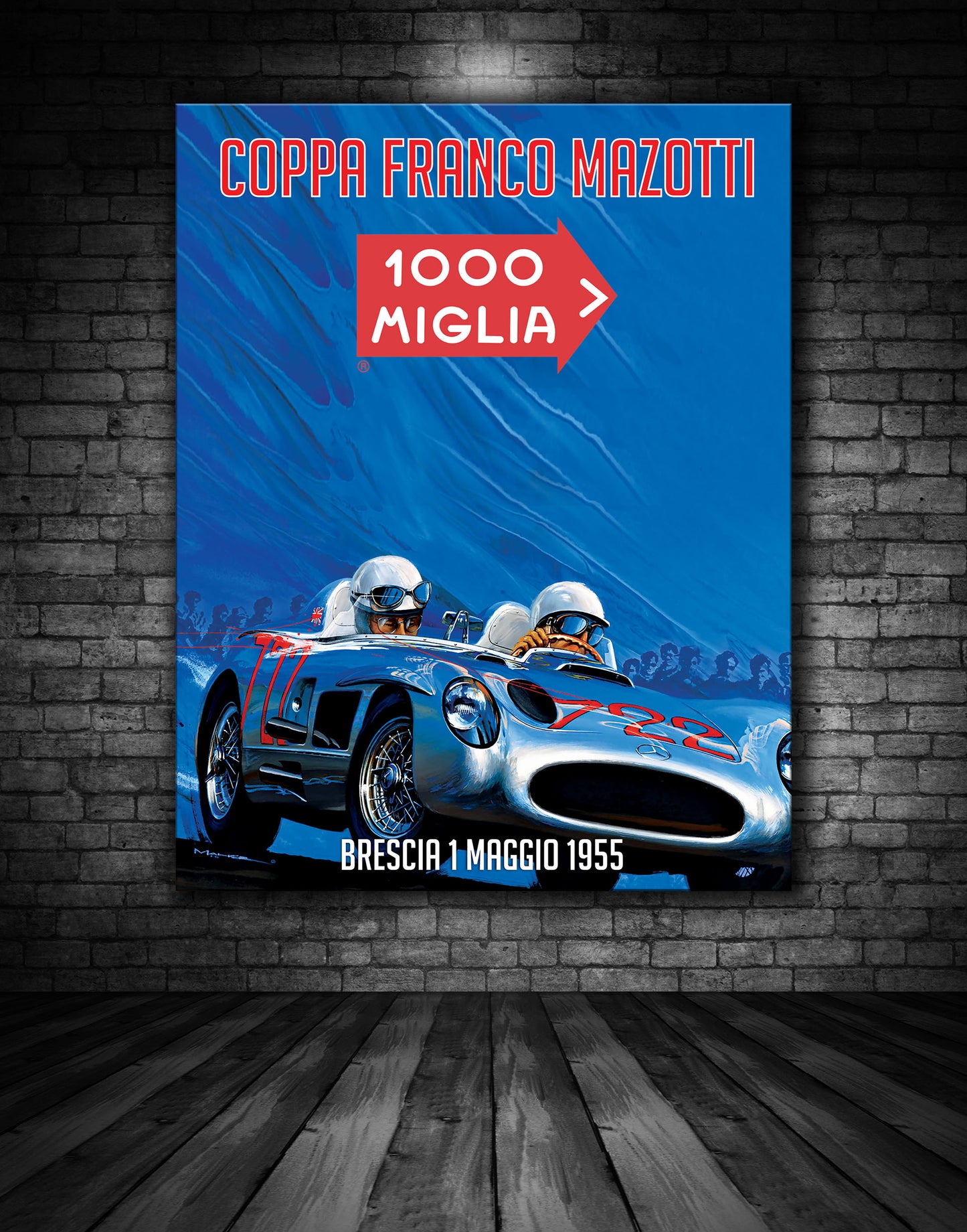 Mille Miglia Coppa Franco Mazotti 1955 Vintage Poster