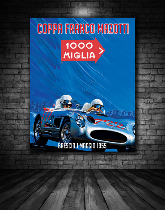 Mille Miglia Coppa Franco Mazotti 1955 Vintage Poster