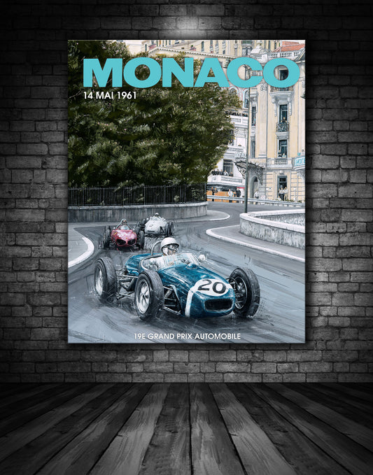 Monaco 1961 Stirling Moss Vintage Poster