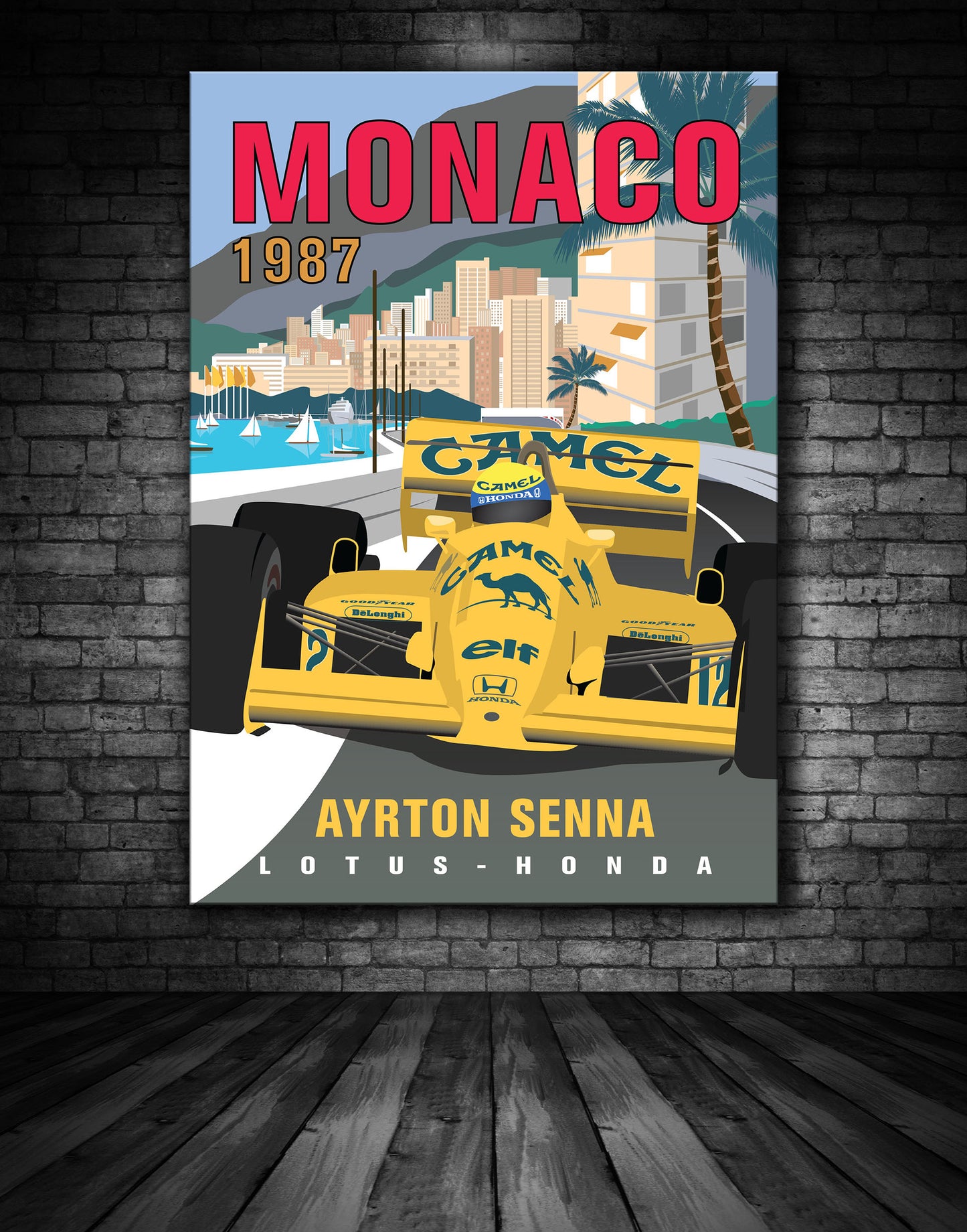 Monaco 1987 Ayrton Senna Poster