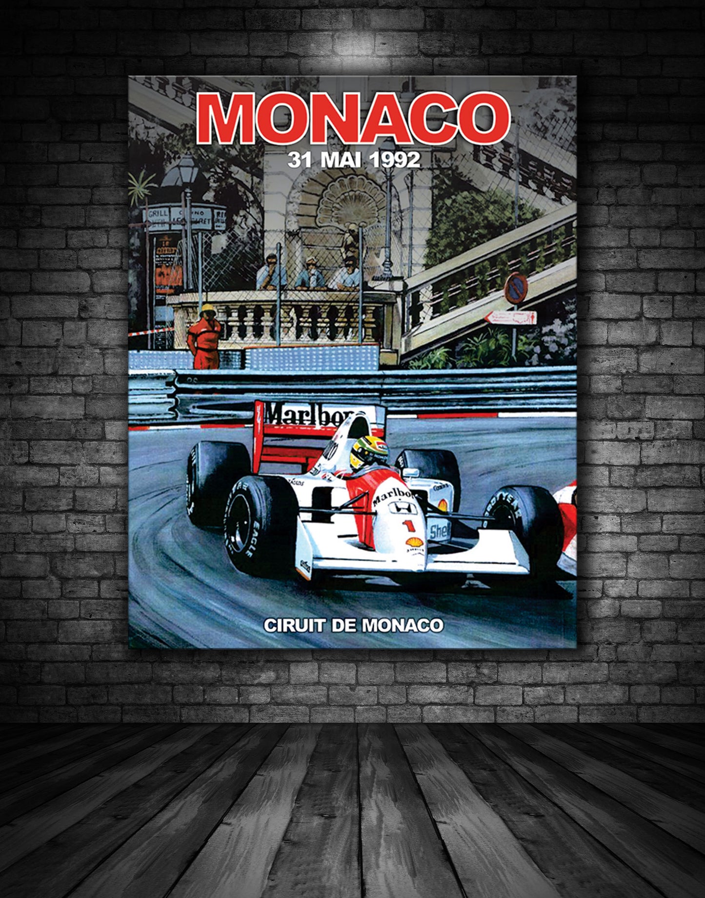 Monaco 1992 Grand Prix Ayrton Senna Poster