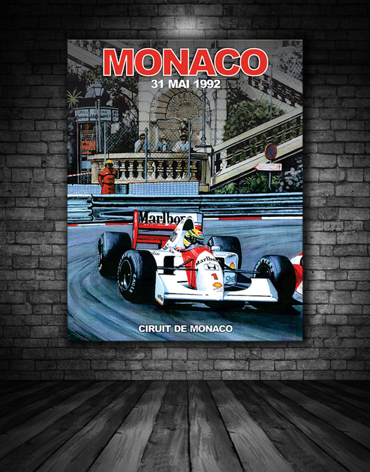 Monaco 1992 Grand Prix Ayrton Senna Poster