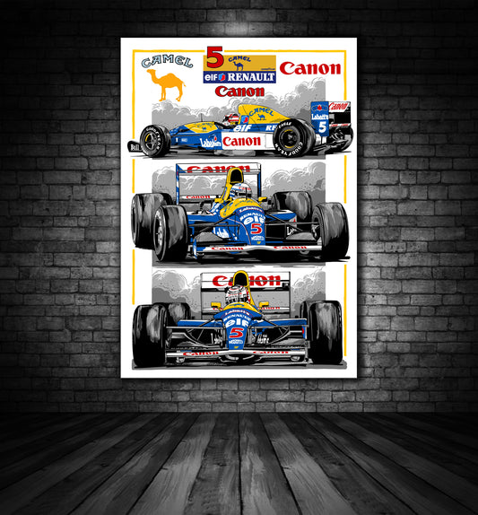 NIGEL MANSEL WILLIAMS F1 ILLUSTRATION PRINT