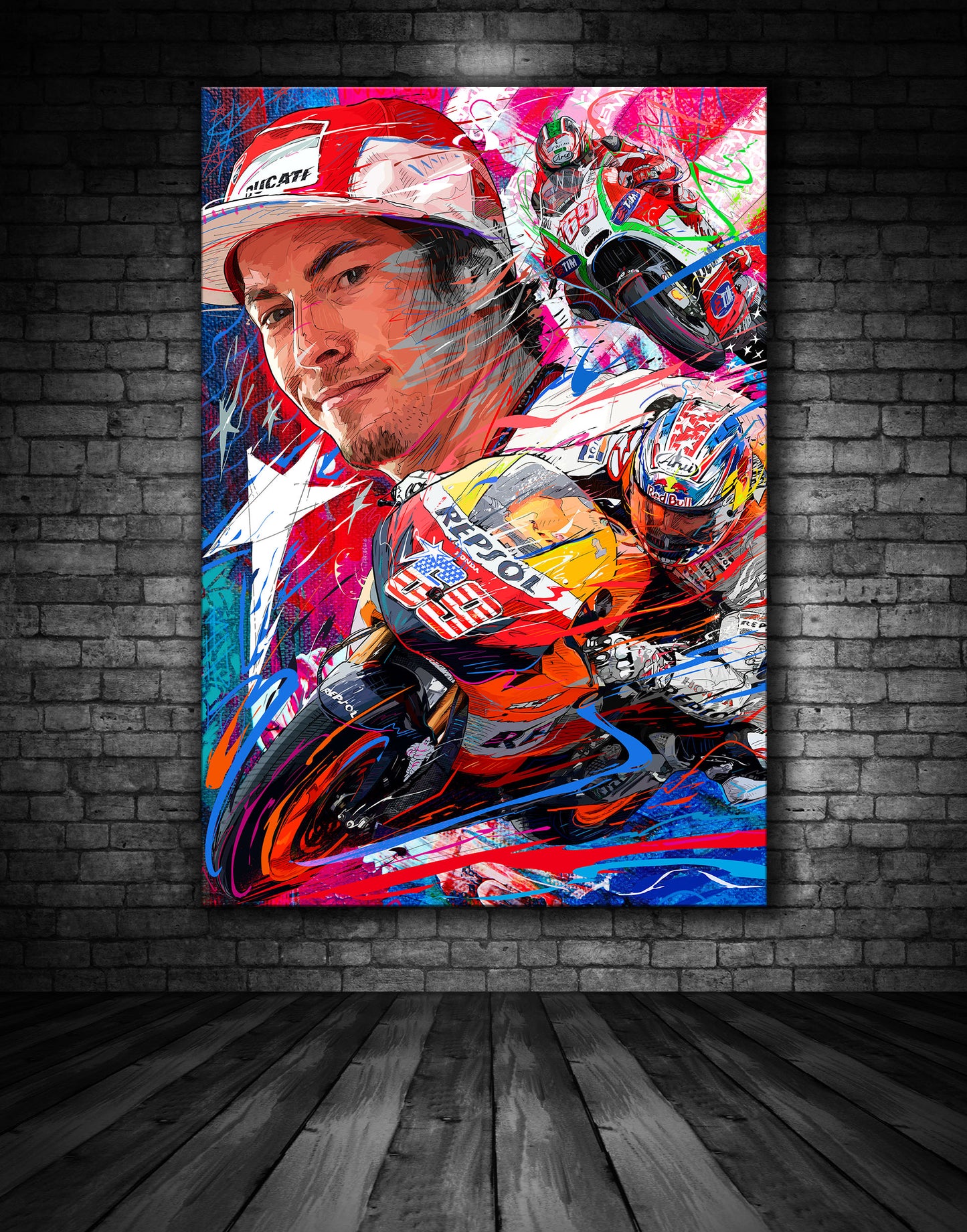 Nicky Hayden Kentucky Kid Tribue Graffiti Painting