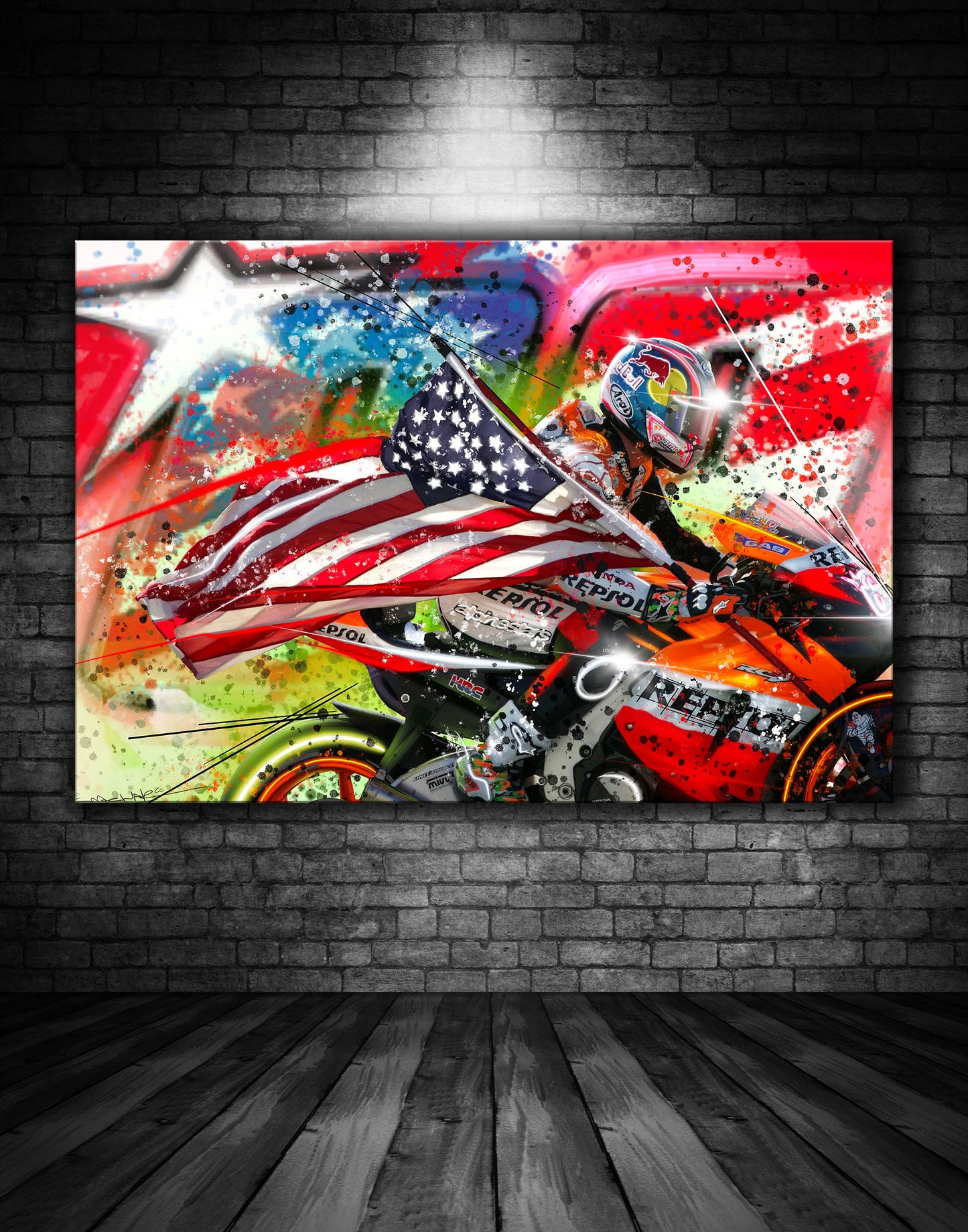 Nicky Hayden World Champion Moto GP Graffiti Painting