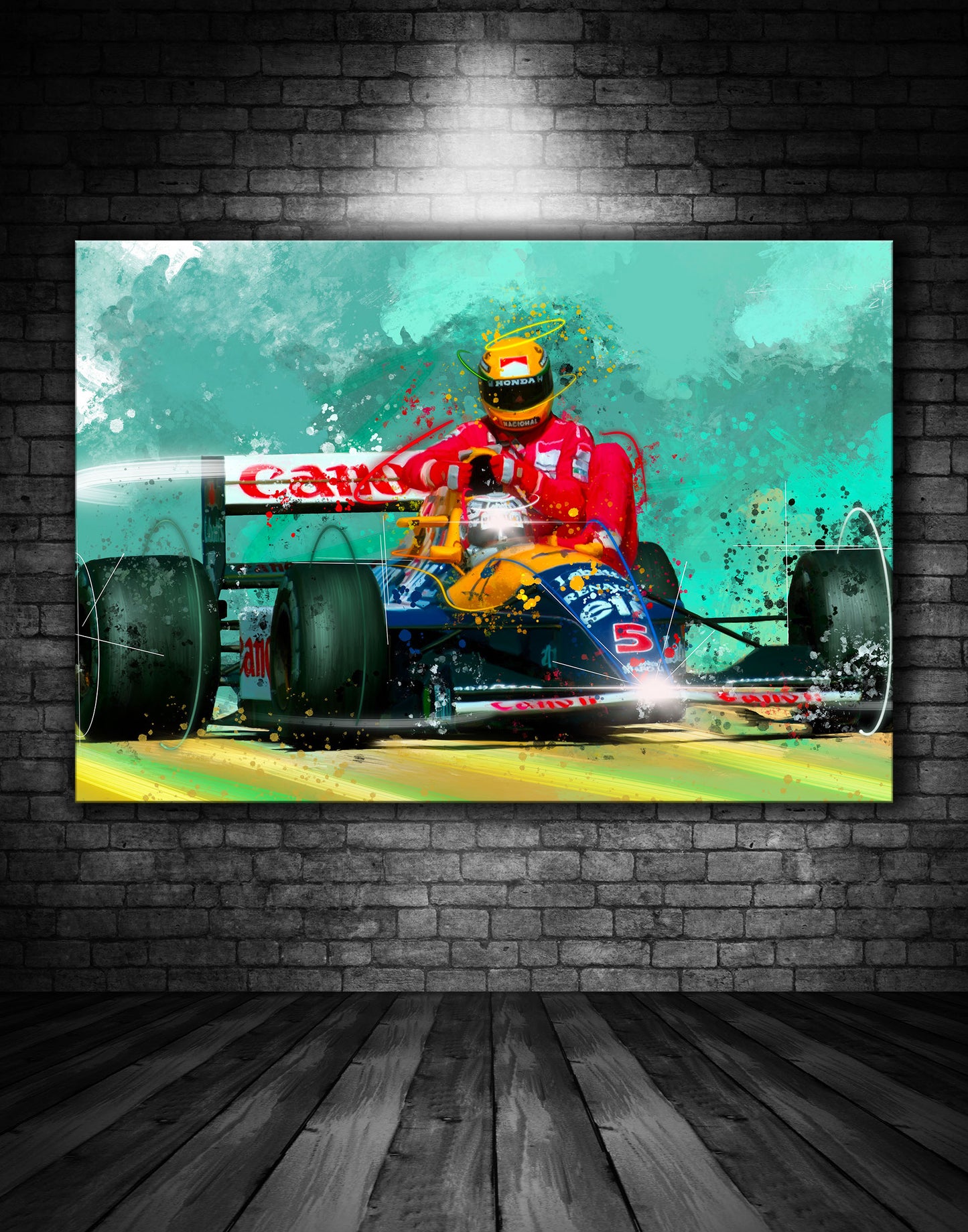 Nigel Mansell & Ayrton Senna Silverstone Graffiti Painting