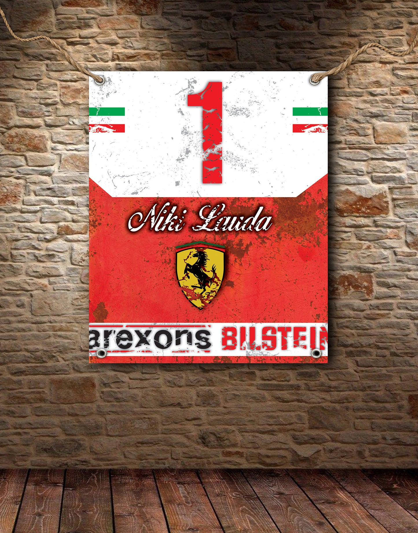 Niki Lauda Ferrari Race Banner