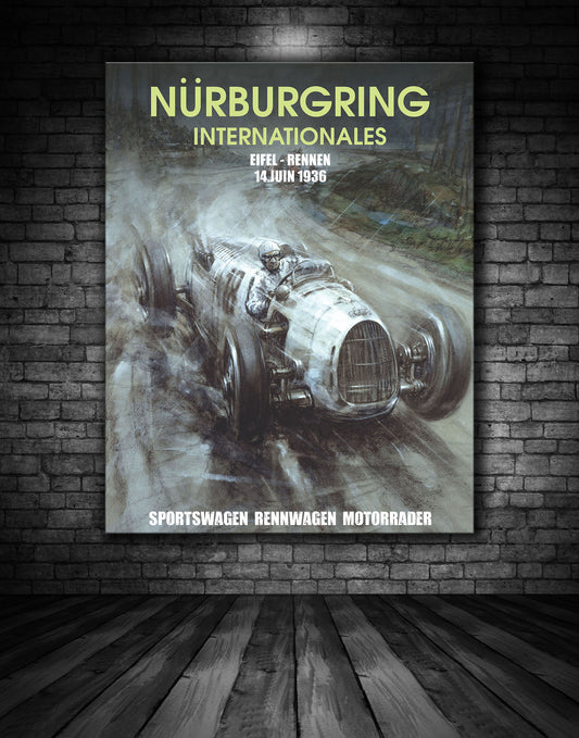 Nurburgring 1936 Vintage Poster