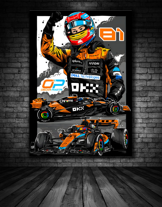 OSCAR PIASTRI MCLAREN F1 ILLUSTRATION PRINT