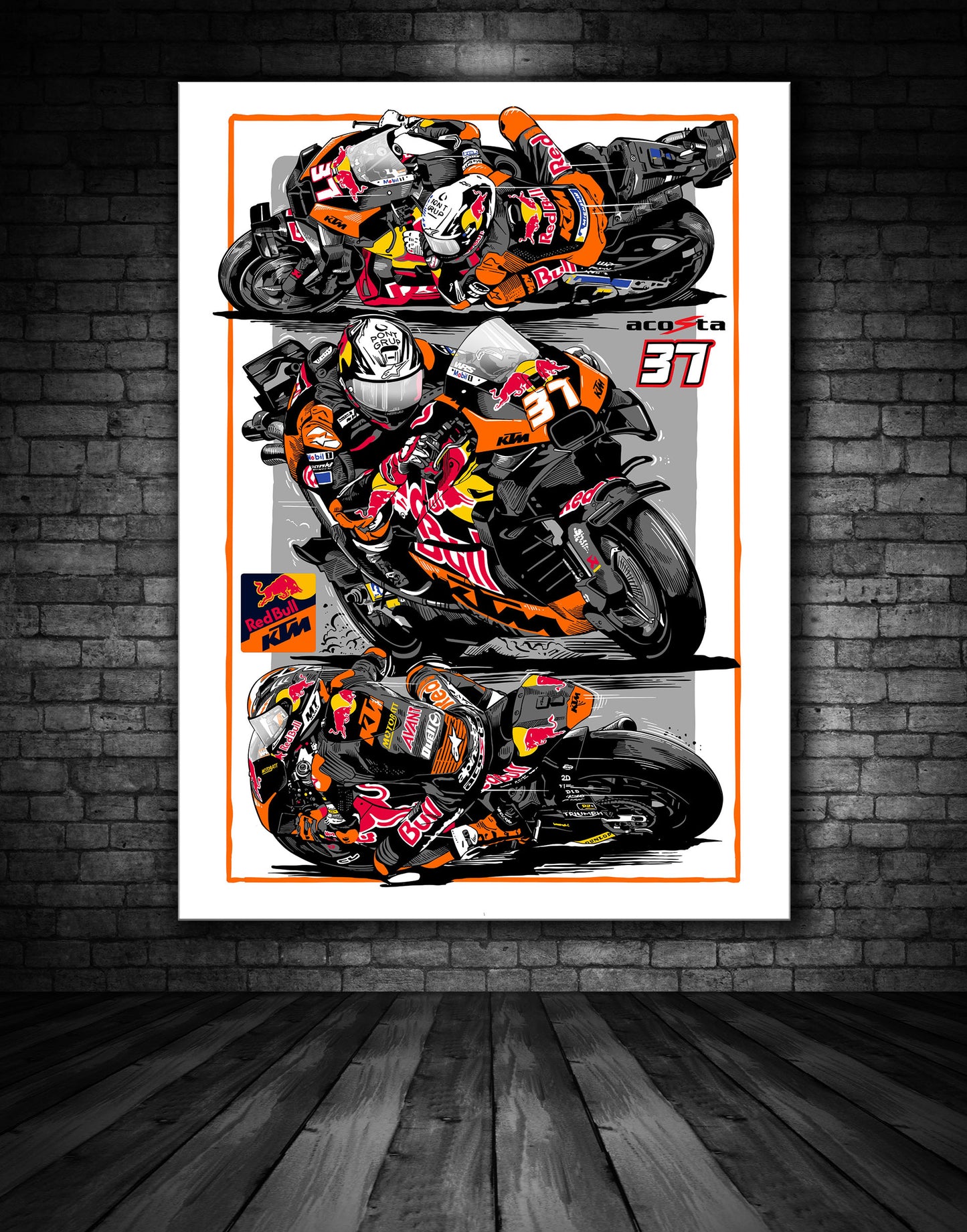 PEDRO ACOSTA KTM RED BULL ILLUSTRATION PRINT