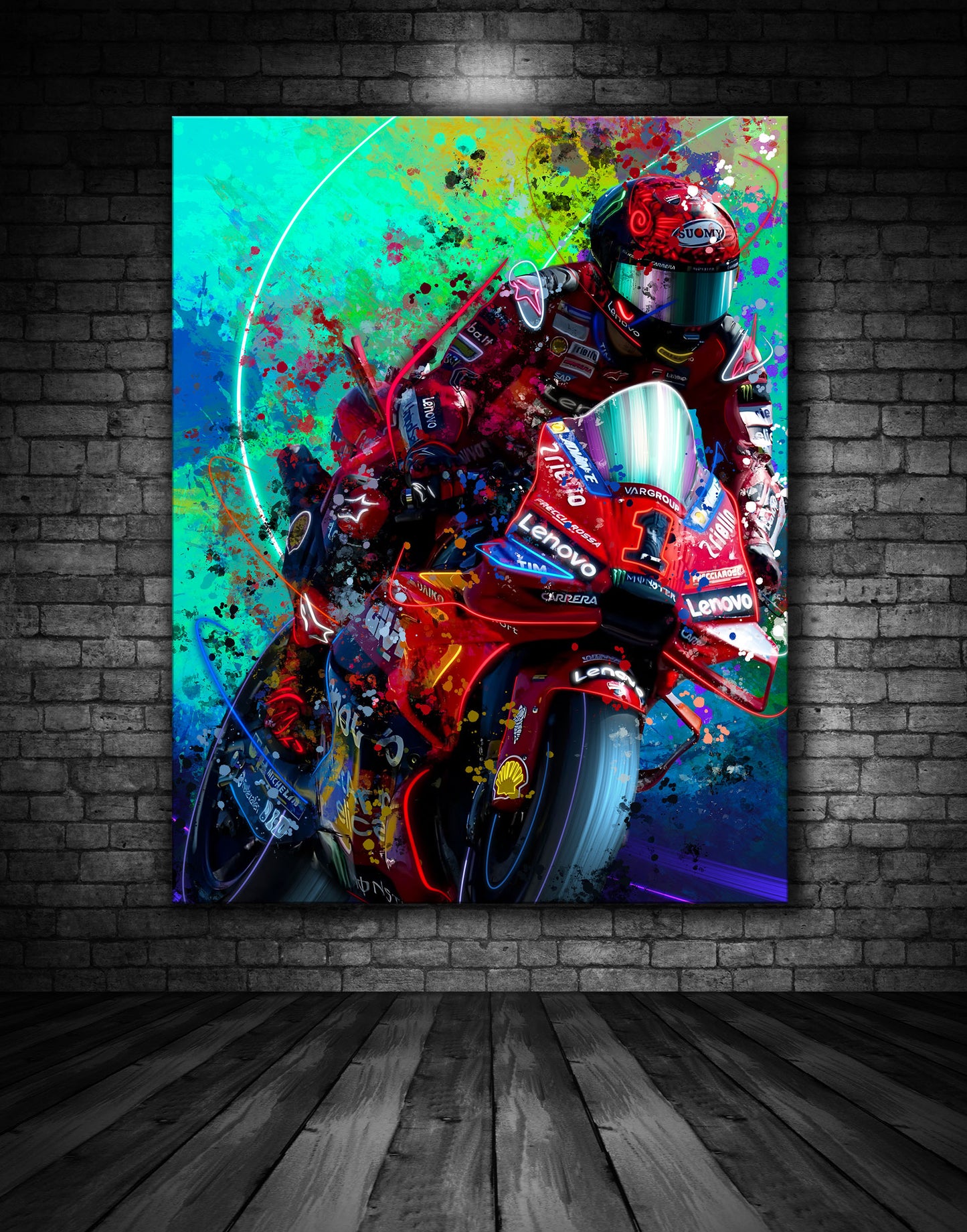 Pecco Bagnia Lenovo Ducati Moto GP Graffiti Painting