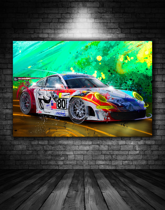 Porsche 911 GT3 Flying Lizard Graffiti Painting