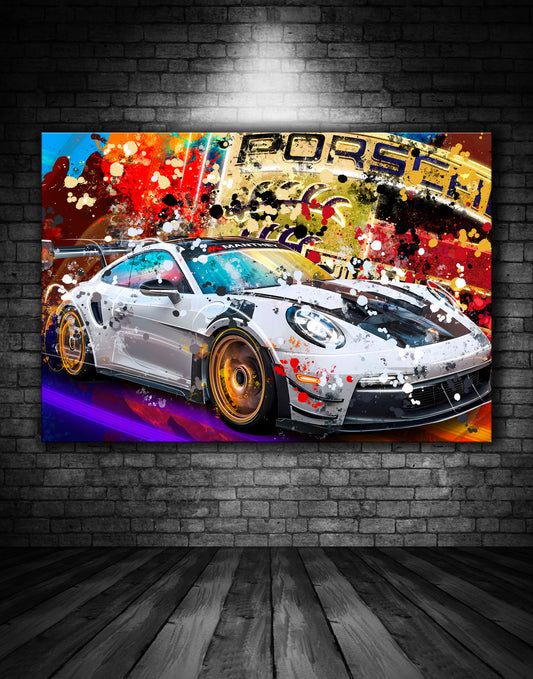 Porsche 911 GT3 RS Graffiti Splash Painting
