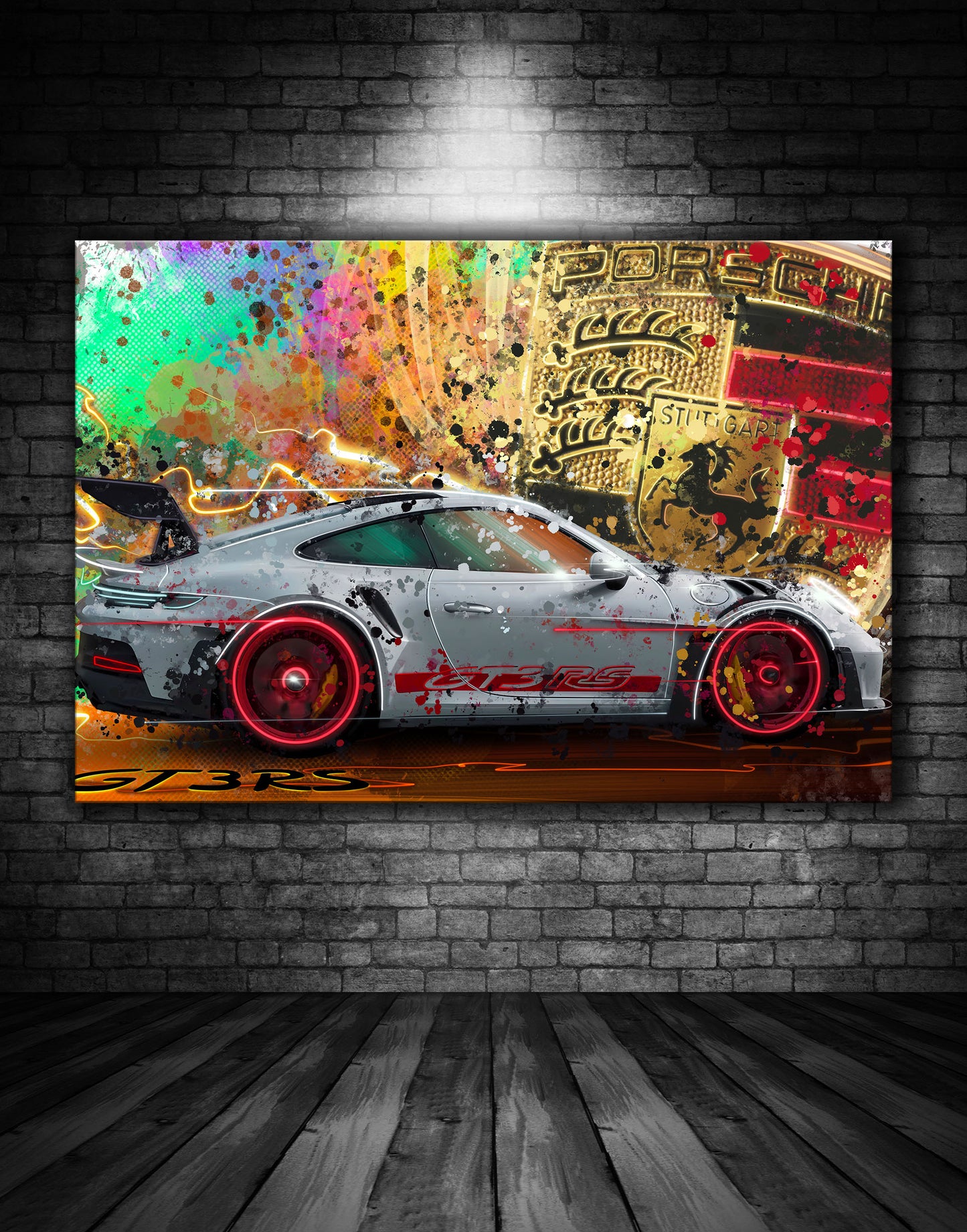 Porsche 911 GT3 RS Silver Graffiti Painting